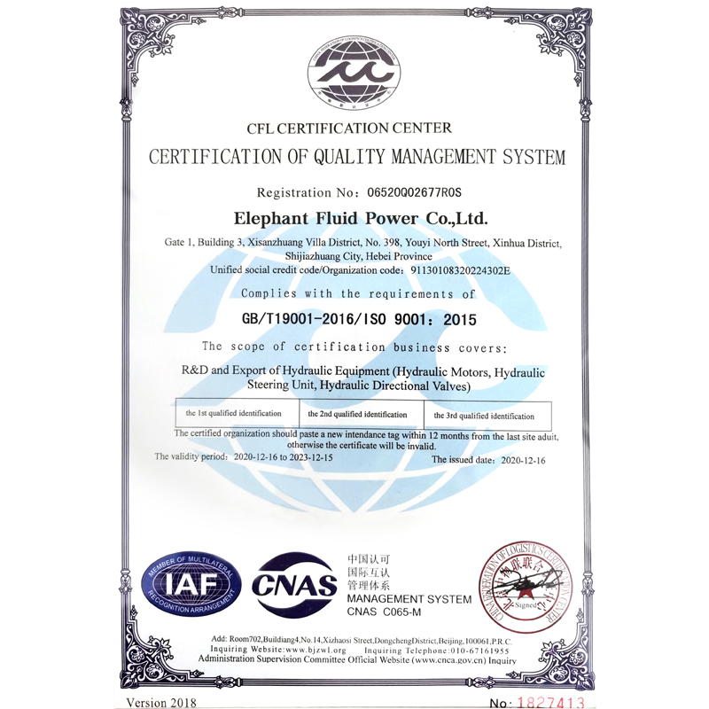 Honor Certificates Iso9001 Hydraulic Pump Motor